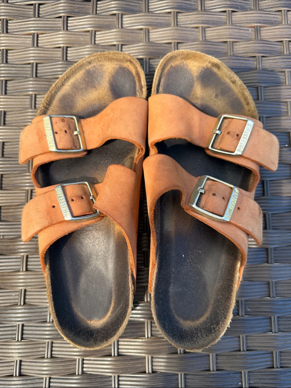 Birkenstock Women's Two-Strap Suede Sandals in pecan Brown  EU size 39